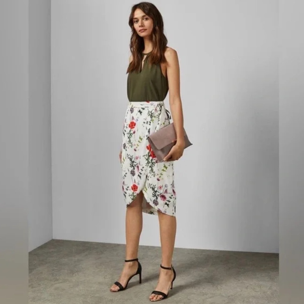 Ted Baker London size 2 Hedgerow Wrap Midi Skirt